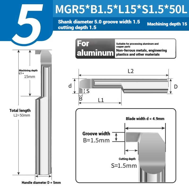 1135-CNC Small Bore Grooving Tool MGR Integral Tungsten Carbide Small Bore Hook Grooving Tool for Steel and Aluminum Internal Grooving Toolholder Shandong Denso Pricision Tools Co.,Ltd.